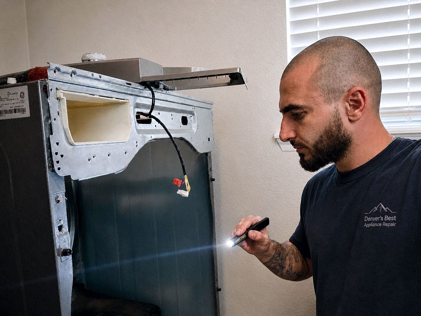Max working on a refrigerator
